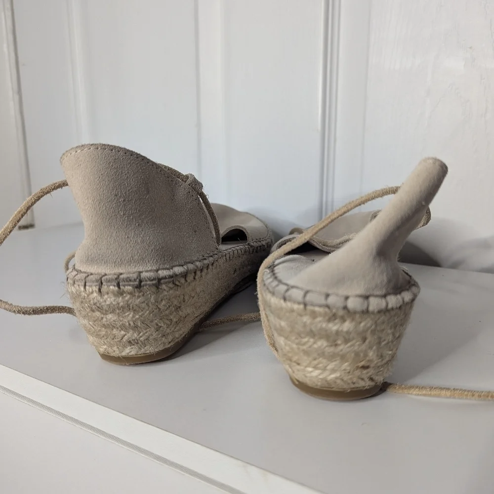 Fabiolas Womens Shoes Spain leather Espadrille Beige Tan Size 40 uS 9.5